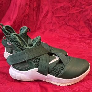 Lebron Dark Green Nike Basketball Shoes Kid's Shoes Size 9. Used. Outdoor Bball
